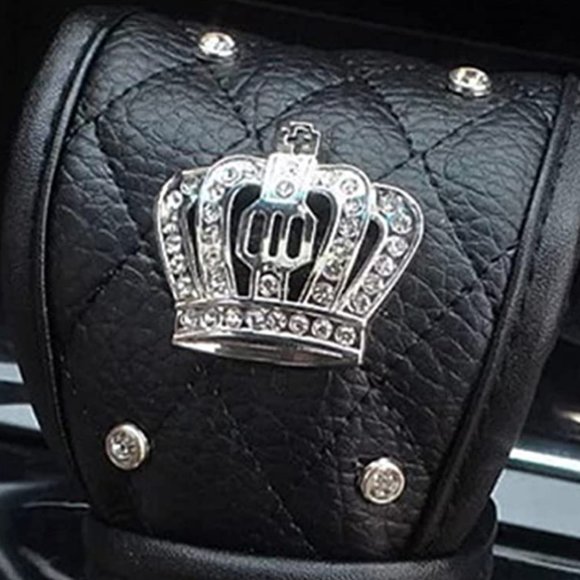 4PC Crown Leather Crystal Diamond Rhinestones Car Accessories - Picture 6 of 8